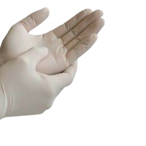 hands wearing surgical gloves
